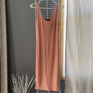 Light pink coral midi dress